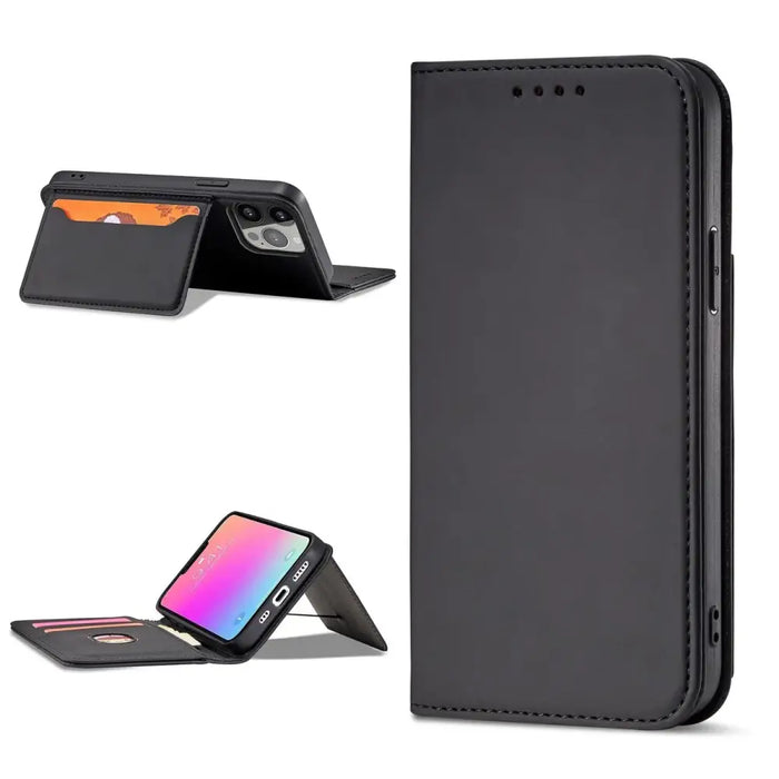 Magnet Card Case for iPhone 13 mini cover card wallet card stand black - Cell phone cases and covers<<<HurtelXML