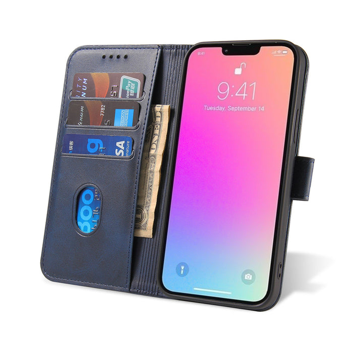 Magnet Case elegant bookcase type case with kickstand for iPhone 13 Pro blue - Cell phone cases and covers<<<HurtelXML