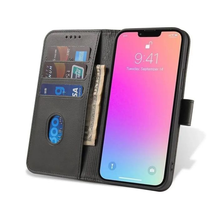 Magnet Case for Samsung S24 with flap and wallet - black - Cell phone cases and covers<<<HurtelXML