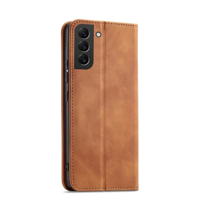 Magnet Fancy Case Case for Samsung Galaxy S22 + (S22 Plus) Pouch Wallet Card Holder Brown - Cell phone cases