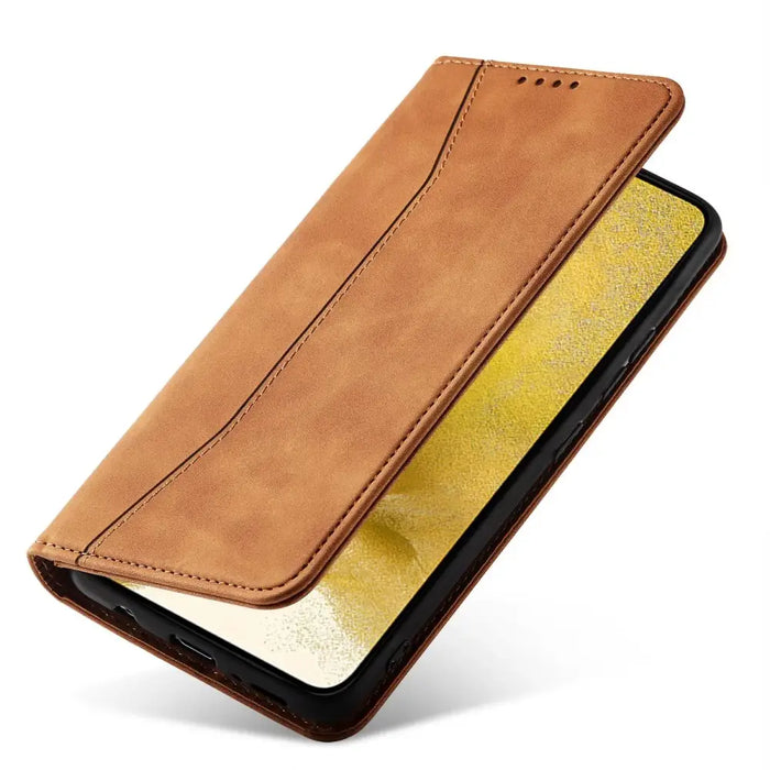 Magnet Fancy Case Case for Samsung Galaxy S22 + (S22 Plus) Pouch Wallet Card Holder Brown - Cell phone cases
