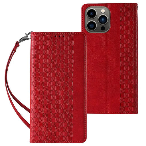 Magnet Strap Case Case for iPhone 12 Pro Max Pouch Wallet + Mini Lanyard Pendant Red - Cell phone cases