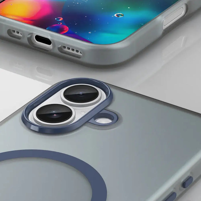 Magnetic Abrasive iPhone 17 Case Compatible with MagSafe - Matte Blue - Cell phone cases and covers<<<HurtelXML