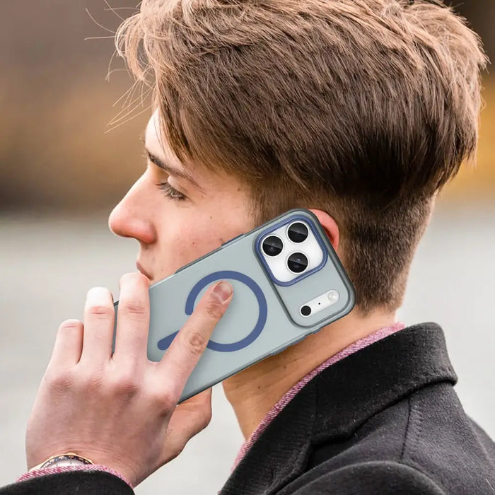 Magnetic Abrasive iPhone 17 Pro Max Case Compatible with MagSafe - Matte Blue - Cell phone cases and covers<<<HurtelXML