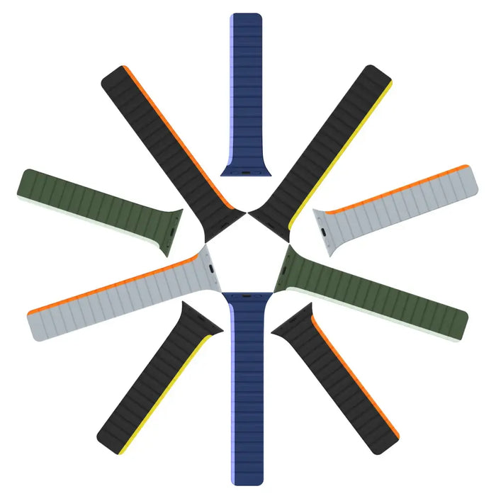 Magnetic Apple Watch SE 9 8 7 6 5 4 3 2 1 (41 40 38 mm) Dux Ducis Strap (LD Version) - black and orange - Cell phone