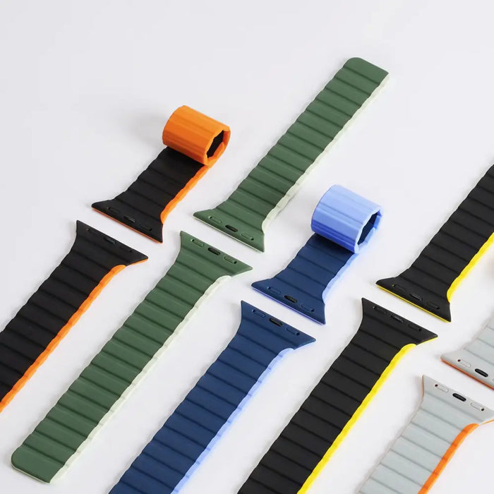 Magnetic Apple Watch SE 9 8 7 6 5 4 3 2 1 (41 40 38 mm) Dux Ducis Strap (LD Version) - black and orange - Cell phone