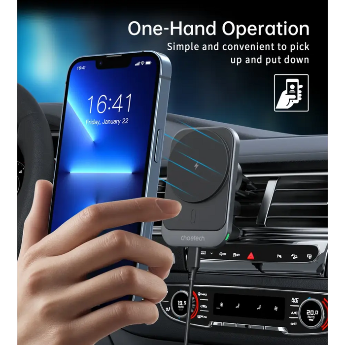 Magnetic car holder witch charger Choetech T206-F 15W (black) - Phone holders<<<Car accessories<<<InnproXML&&&Cell