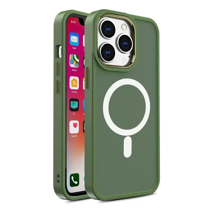 Magnetic Color Matte Case for iPhone 15 - green - Cell phone cases and covers<<<HurtelXML