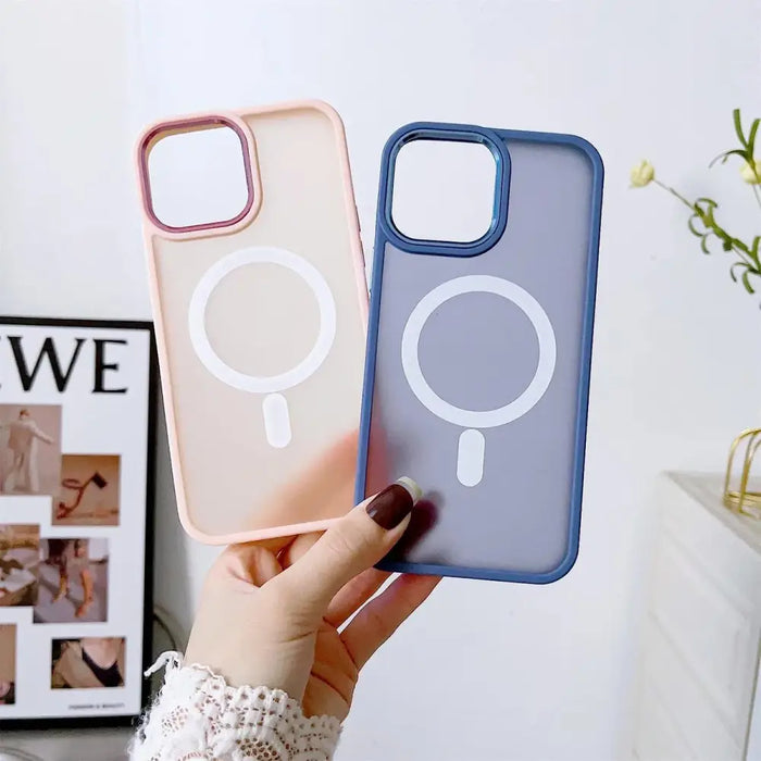 Magnetic Color Matte Case for iPhone 15 Pro Max - Burgundy - Cell phone cases and covers<<<HurtelXML