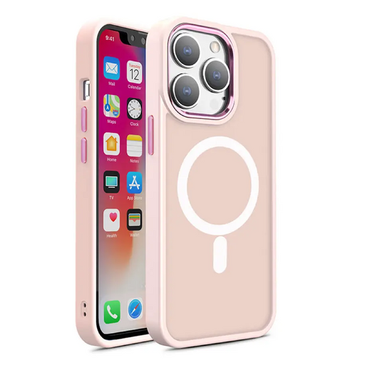 Magnetic Color Matte Case for iPhone 15 Pro Max - pink - Cell phone cases and covers<<<HurtelXML