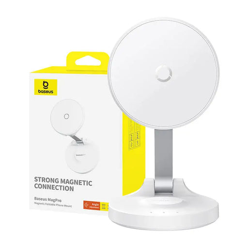Magnetic Desktop Phone Stand Baseus MagPro self-adhesive (white) - Straps mounts