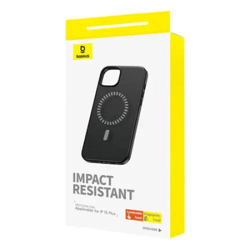 Magnetic Phone Case for iPhone 15 Plus Baseus Fauxther Series (Black) - Protective cases for smartphones<<<Cases<<<GSM