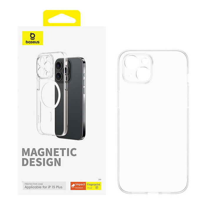 Magnetic Phone Case for iPhone 15 Plus Baseus OS-Lucent Series (Clear) - Protective cases for smartphones<<<Cases<<<GSM