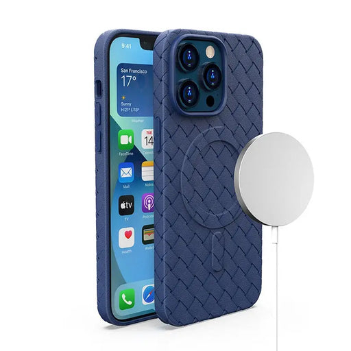 MagSafe Woven Case for iPhone 15 Pro Max - navy blue - Cell phone cases and covers<<<HurtelXML