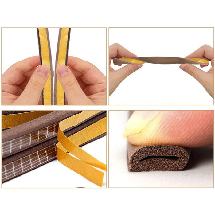 RUBBER SEAL P-PROFILE 6 M FOR WINDOWS AND DOORS BROWN COLOR MAGUS EPDM-6PB