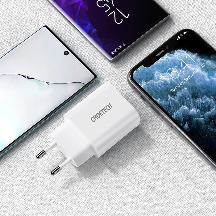 Mains charger Choetech Q5004 EU USB-C 20W (white) - mains chargers<<<Chargers<<<GSM Accessories<<<InnproXML&&&Cell