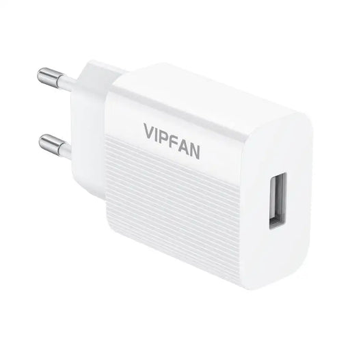 Mains charger VFAN E01 1x USB 2.4A + Micro USB cable (white) - mains chargers<<<Chargers<<<GSM Accessories<<<InnproXML