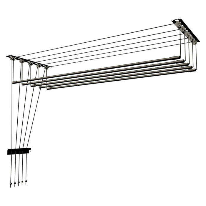 CEILING SPACE CLOTHES DRYER 2 M 6 POSITIONS BLACK MAK