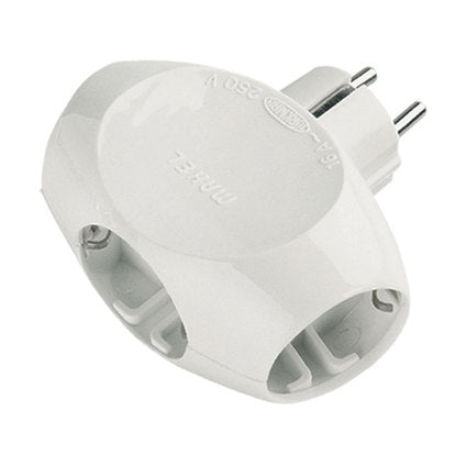 ADAPTER STRAIGHT 3 SOCKETS WHITE MAKEL