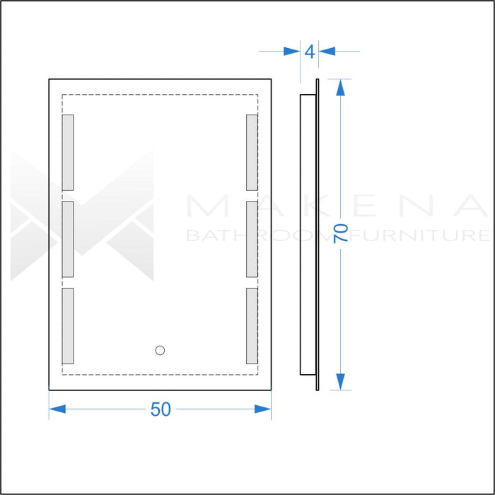 LED MIRROR IRIS 50X70