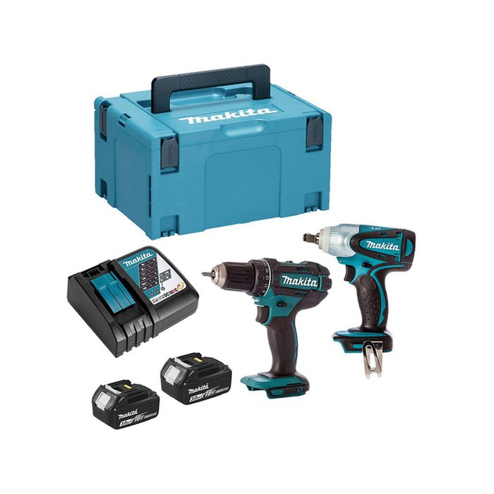 BATTERY SET MAKITA DLX2133J 18 V, NUMBER OF BATTERIES 2, 3.00 Ah, SUITCASE
