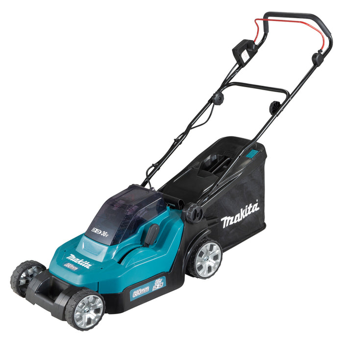BATTERY MOWER MAKITA DLM382PT2 36 V, MOWING WIDTH 38.00 cm, NUMBER OF BATTERIES 2, 5.00 Ah