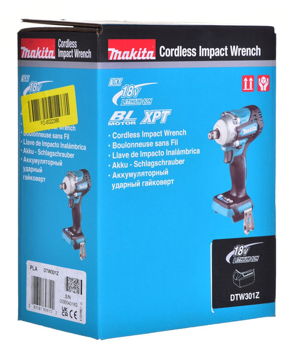 MAKITA DTW301Z power screwdriver/impact driver 1/2" 18V Black, Blue