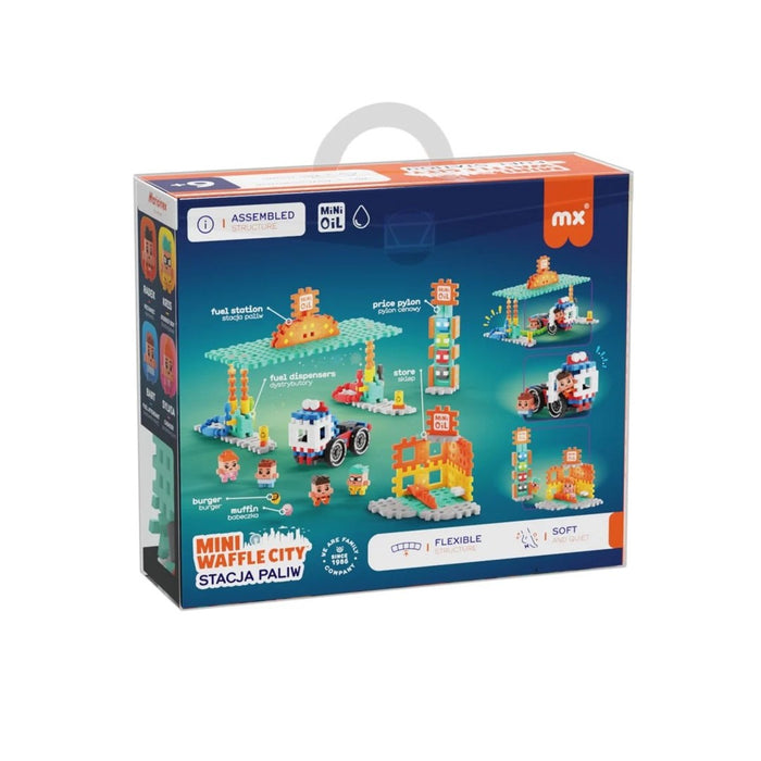 MARIOINEX Mini Waffle City Building Blocks Petrol Station, 148 pieces