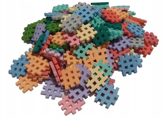 MARIOINEX Mini Waffle Building Blocks Pastel, 140 pieces