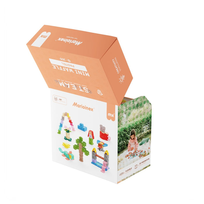 MARIOINEX Mini Waffle Pastel Building Blocks, 300 pieces