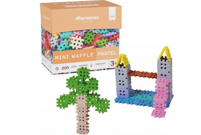 Marioinex Mini Waffle building blocks, 200 pieces in pastel colours