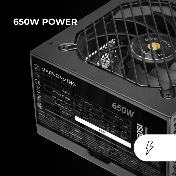 Power supply Mars Gaming TACMARS-MPB650SI 650 W 80 Plus Bronze