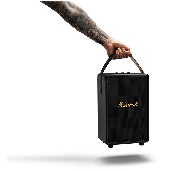 Bluetooth speaker MARSHALL TUFTON BLACK & BRASS 40 W, BLUETOOTH, BATTERY UP TO 20 HOURS, BLACK