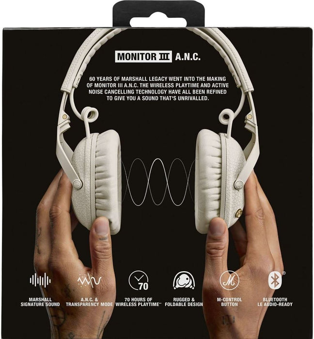 Stereo headphones MARSHALL MONITOR III ANC CREAM