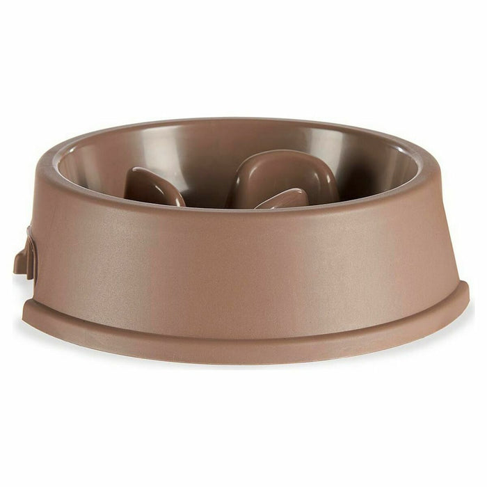 Slow Eating Food Bowl for Pets Mascow Beige Plastic 1,5 L 27 x 7,5 x 27 cm (12 Units)