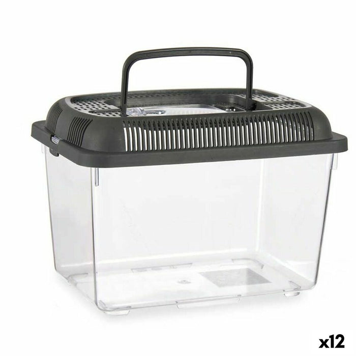 Fish tank Mascow Anthracite Plastic 3 L 17 x 16 x 24 cm With handle Medium (12 Units)