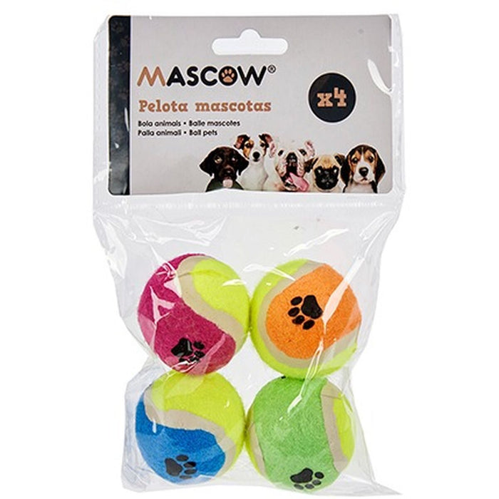 Dog toy Mascow Multicolour Polyethylene polypropylene ABS 12 x 17,5 x 4,5 cm 12,5 x 17,5 x 4,5 cm Ball Ø 4,5 cm (12 Units)