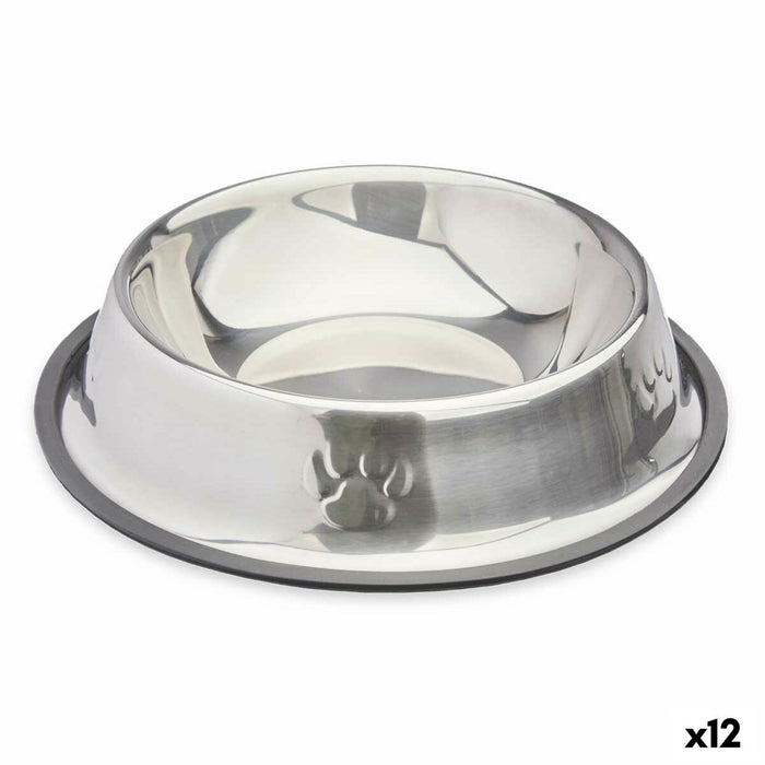 Dog Feeder Mascow Grey Silver Rubber Metal 26 x 7 x 26 cm 26 x 5,5 x 26 cm (12 Units)