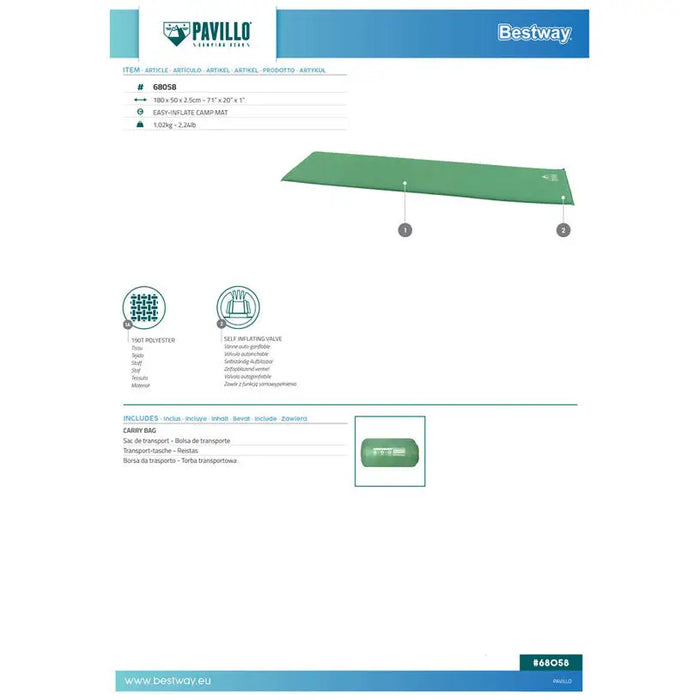 MAT 180X50CM BESTWAY 68058 - Къмпинг оборудване<<<Къмпинг<<<Градина<<<Praktiker&&&Educational matsZDN-MDU<<<(Games