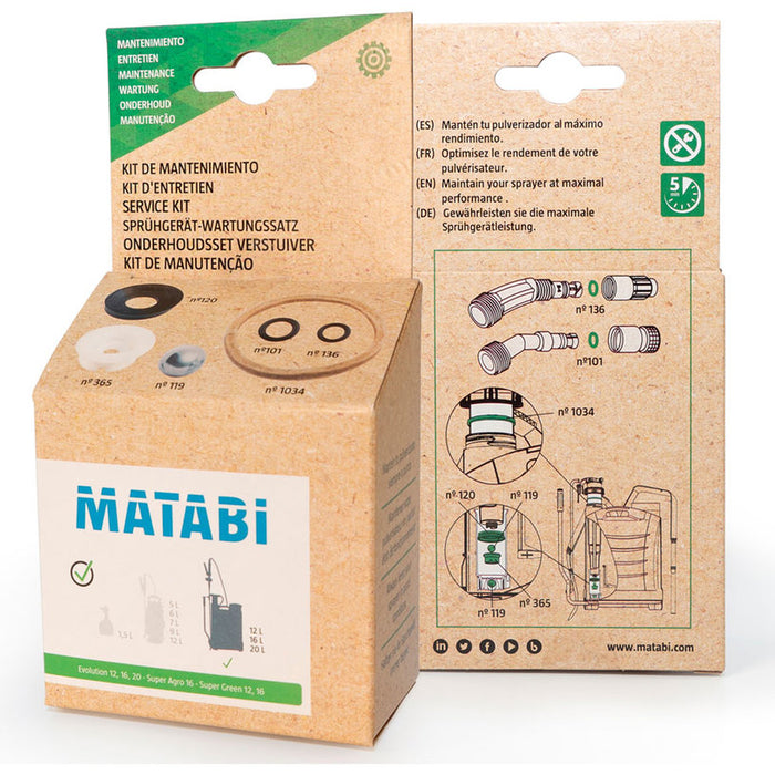 SET OF SEALS FOR BACK SPRAYERS MATABI 8.39.41.870