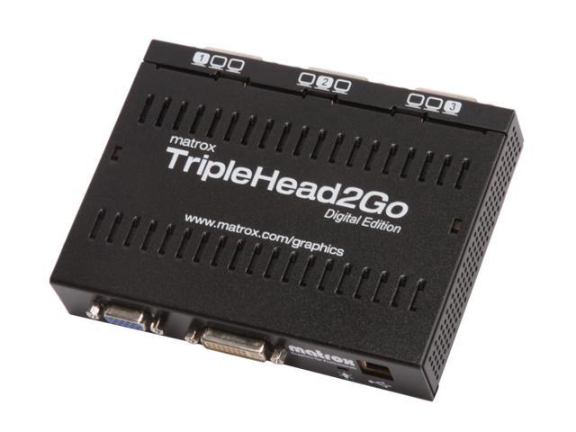 Matrox T2G-D3D-IF external multi-display adapter for simultaneous operation of 3 monitors with DVI/VGA input - Видео