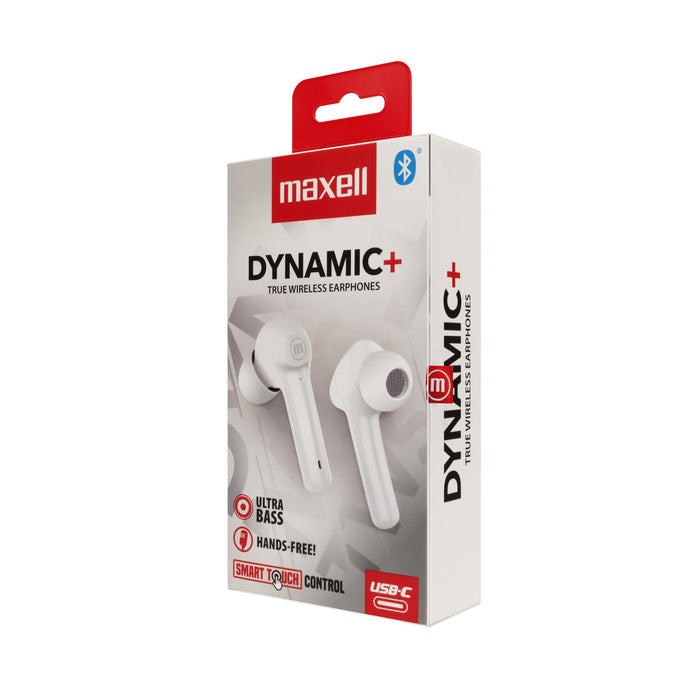 Bluetooth headphones MAXELL Dynamic, Docking box, True Wireless, White