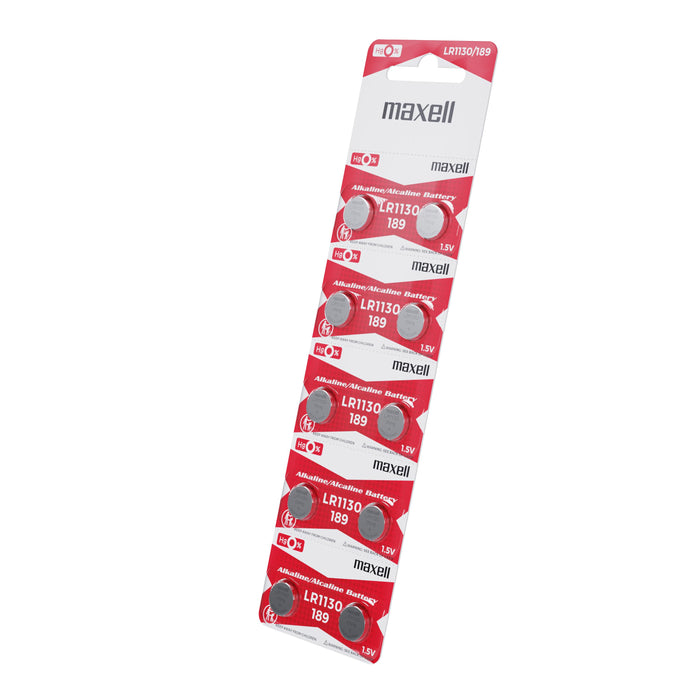 Alkaline button battery MAXELL LR-1130 AG10 1.55V 10 pcs./pack price for 1 pc.