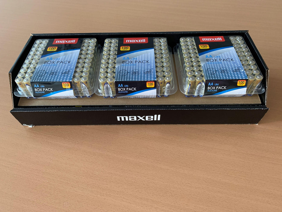 Alkaline batteries MAXELL LR6 AA 10x10 pcs / 100 pcs. in a PVC box