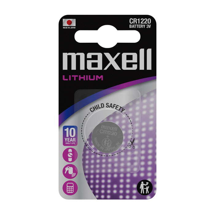 Lithium button battery MAXELL CR1220 3V