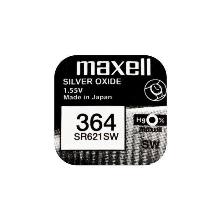 Button battery silver MAXELL SR621SW /364/AG1/