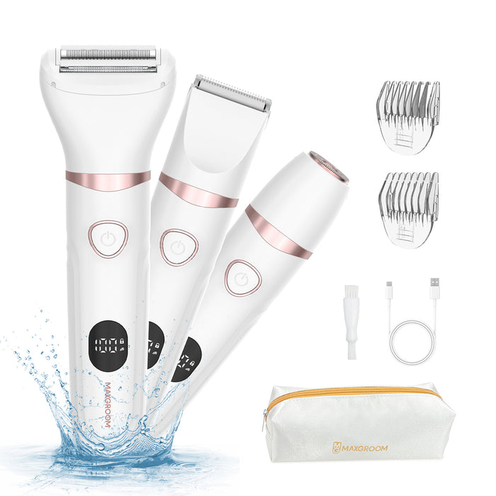 MAXGROOM JK-105 3-in-1 Women's Body and Face Trimmer - White