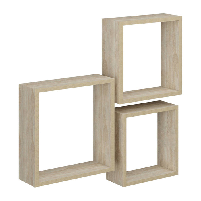 SET OF WALL SHELVES MAXHOME QB-3S OAK