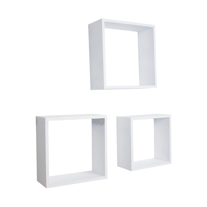 SET OF WALL SHELVES MAXHOME QB-3WH WHITE