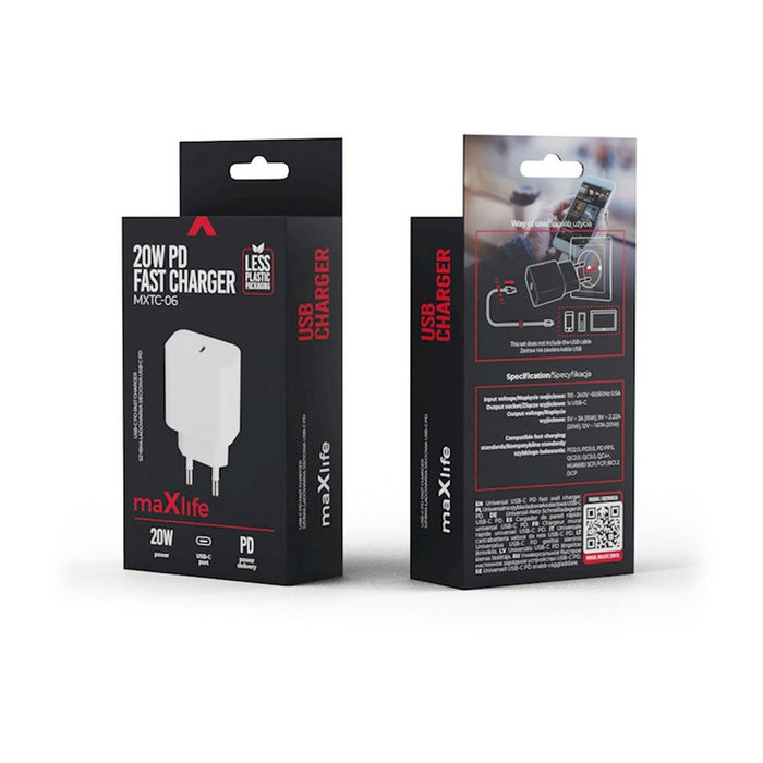 CHARGER 220V MAXLIFE 20W PD USB-C